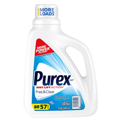 Purex Liquid Laundry Detergent, Free & Clear, 75 Fluid Ounces, 57 Loads