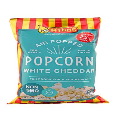 Ricos White Cheddar Popcorn (Case - 12 Pack, 4.25oz bags)