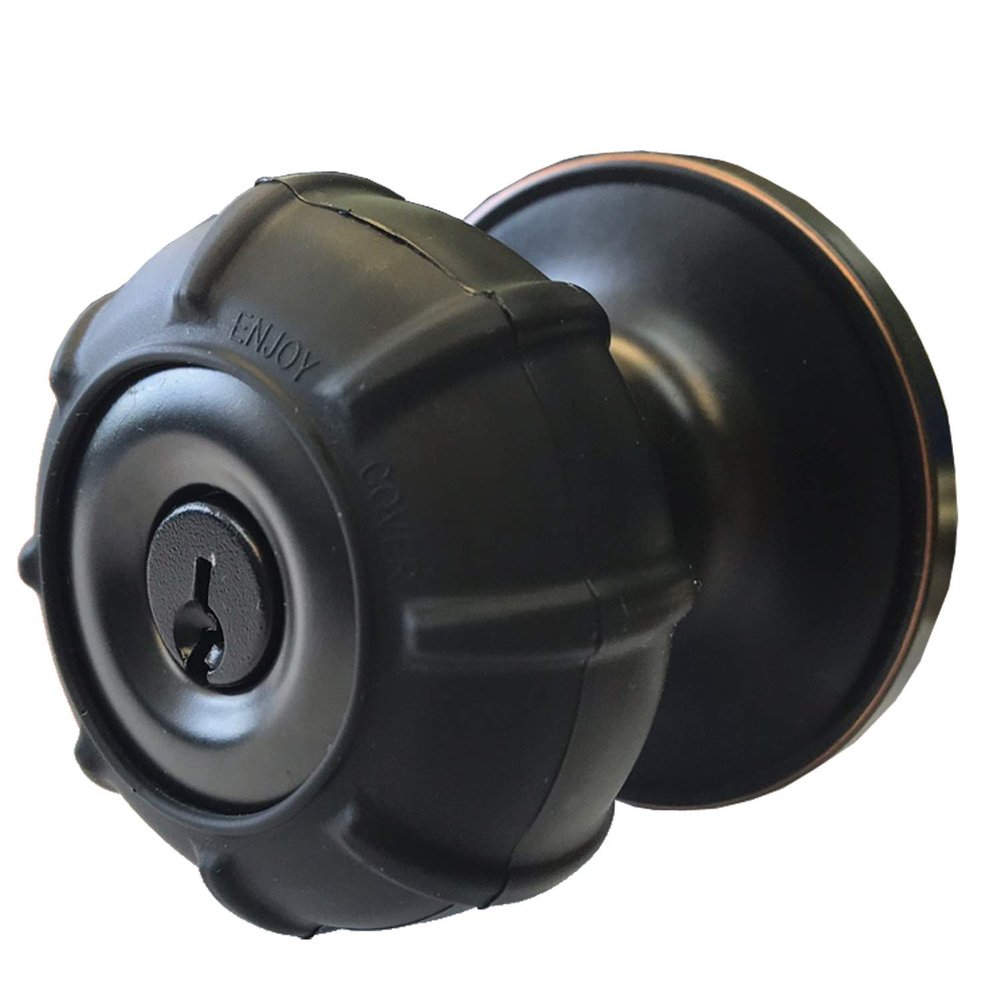 Enjoy Cover - Silicone Door knob Grips Maximum Grip Nonslip Arthritis & Senior Living Aids Grippy Easy Open Fits All Door Knob Universal Size Decorative 4 Pack (Black)