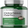 Horbach Odorless Garlic Softgels | 200 Count | Ultra Potent Garlic Extract | Non-GMO & Gluten Free Supplement view 1