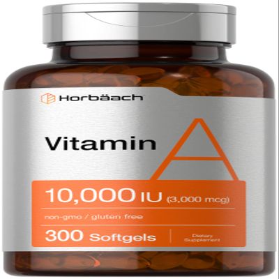Horbach Vitamin A 10000 IU Softgels | 300 Count | Non-GMO, Gluten Free Supplement