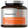 Horbach Vitamin E 1000 IU Softgel Capsules | 200 Count | Non-GMO, Gluten Free, Preservative Free | Vitamin E Oil view 1