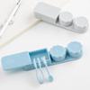 MOMOFULL Contact Lens Case Travel Kit Cute Eye Contact Storage Organizer Holder Leak Proof with Applicator Remover Tool Blue view 2