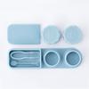 MOMOFULL Contact Lens Case Travel Kit Cute Eye Contact Storage Organizer Holder Leak Proof with Applicator Remover Tool Blue view 4
