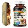 BIO KRAUTER Mushroom Complex for Immune Support 12-in-1 Lions Mane, Turkey Tail, Cordyceps, Chaga, Maitake, Reishi and More - 2100 mg per Serving 100 Caps, No Fillers, Non-GMO, 33 Days of Supply view 1