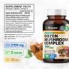 BIO KRAUTER Mushroom Complex for Immune Support 12-in-1 Lions Mane, Turkey Tail, Cordyceps, Chaga, Maitake, Reishi and More - 2100 mg per Serving 100 Caps, No Fillers, Non-GMO, 33 Days of Supply view 3