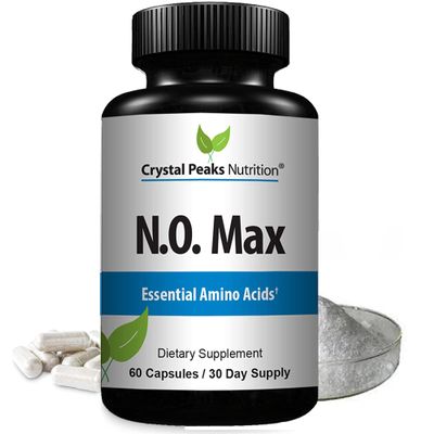 CRYSTAL PEAKS NUTRITION N.O. Max Nitric Oxide Supplement - L Arginine, Citrulline Malate, AAKG, Beta Alanine Amino acids - 60 Capsules