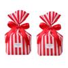 Clear Cello Bags Gold Polka Dot Striped Candy Bags Snack Wrapping Cellophane Bags Party Favor Bags for Birthday Christmas Baby Shower Wedding,10inch x 6inch x 2inch, Pack of 100 (Red Striped) view 1