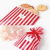 Clear Cello Bags Gold Polka Dot Striped Candy Bags Snack Wrapping Cellophane Bags Party Favor Bags for Birthday Christmas Baby Shower Wedding,10inch x 6inch x 2inch, Pack of 100 (Red Striped) view 2