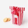 Clear Cello Bags Gold Polka Dot Striped Candy Bags Snack Wrapping Cellophane Bags Party Favor Bags for Birthday Christmas Baby Shower Wedding,10inch x 6inch x 2inch, Pack of 100 (Red Striped) view 3