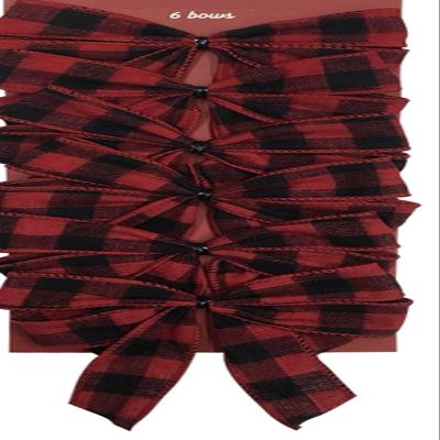 Buffalo Plaid Bows with Wires - 6 Piece