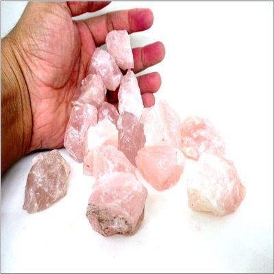 Jet Energized Rose Quartz Rough Tumbled Stone 1/2 lb or 225 Grams A++ Approx. 1 inch - 1.5 inch High Grade Natural Gemstone Healing Jet International Crystal Therapy Image is JUST A Reference
