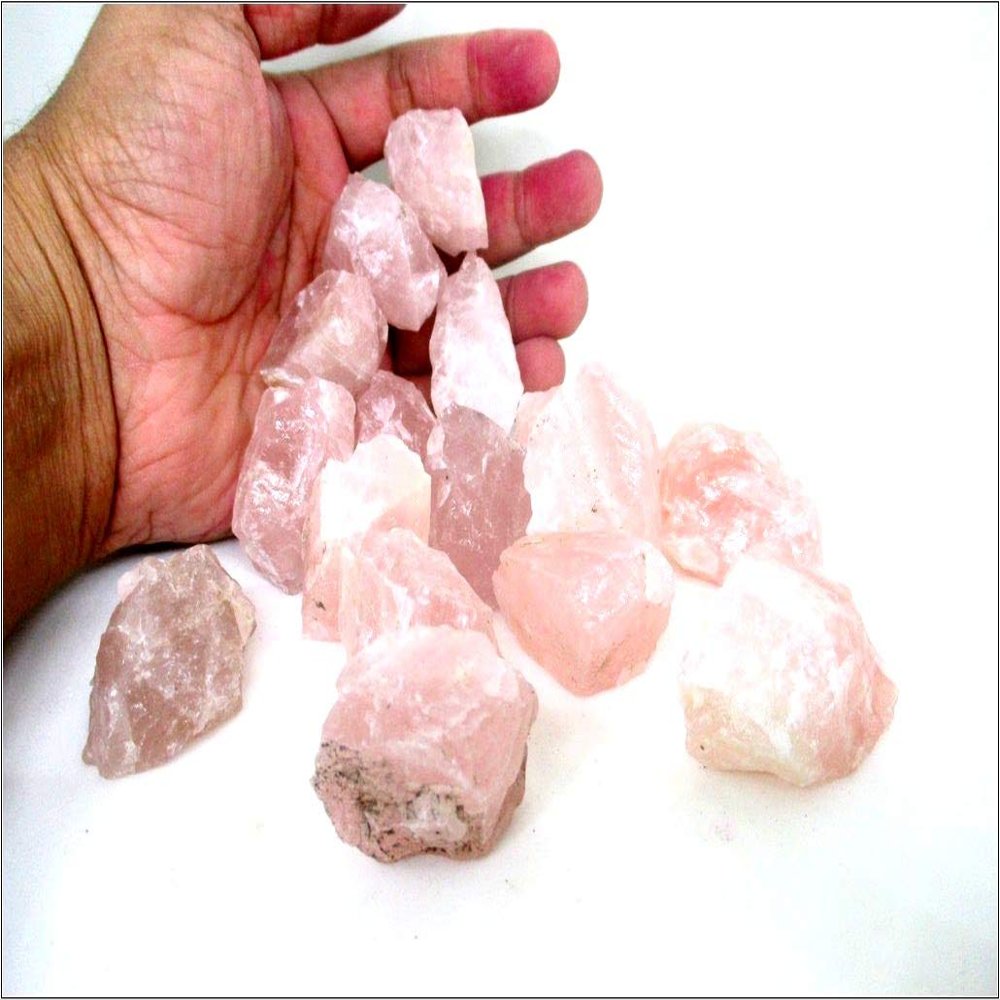 Jet Energized Rose Quartz Rough Tumbled Stone 1/2 lb or 225 Grams A++ Approx. 1 inch - 1.5 inch High Grade Natural Gemstone Healing Jet International Crystal Therapy Image is JUST A Reference
