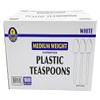 Sunset Medium Weight Bulk White Plastic Teaspoons, 1000 pieces view 1