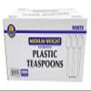 Sunset Medium Weight Bulk White Plastic Teaspoons, 1000 pieces view 2