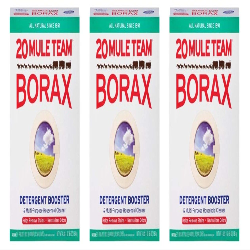 Borax 20 Mule Team Detergent Booster & Multi-Purpose Household Cleaner Box, 65 Oz (Pack of 3)
