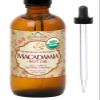 US Organic Macadamia Nut Oil Unrefined Virgin, Certified Organic, Pure & Natural, Cold Pressed, Sourced in Kenya, in Amber Glass Bottle w/Glass Eye dropper for Easy Application (4 oz (Large)) view 1