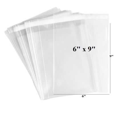 200ct Adhesive Treat Bags 6x9 Clear - 1.4 mils Medium Duty Thick Self Sealing Cellophane Plastic Bags