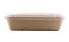 [2 Pack of 250] 34oz Compostable Eco Friendly Container Trays with Lids - Rectangular Oblong Tree Free Sugarcane Bagasse Meal Prep Bento Boxes Take Out Catering Microwavable Deep Container view 2