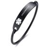 VNOX PACEMAKER Medical Alert ID Black Stainless Steel Emergency Cufff Bangle Bracelet for Women,5.7-6.9" view 1