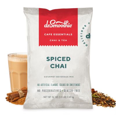Caf Essentials Spiced Chai Frappe Mix No Artificial Colors, Flavors, or Sweeteners Shelf Stable 116mg of Caffeine per Serving Great for Hot, Iced, & Frozen Frappes (3.5 lb Bag, 26 Servings)