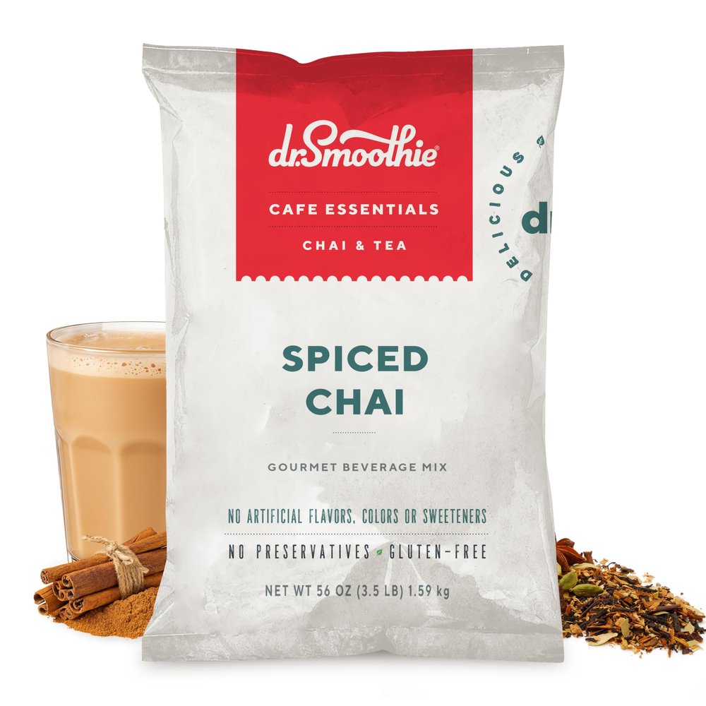 Caf Essentials Spiced Chai Frappe Mix No Artificial Colors, Flavors, or Sweeteners Shelf Stable 116mg of Caffeine per Serving Great for Hot, Iced, & Frozen Frappes (3.5 lb Bag, 26 Servings)