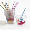 Fiesta Party Cups with Lids and Paper Straws, Taco Birthday or Baby Shower, Set of 12 view 2