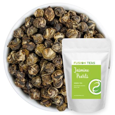Jasmine Dragon Pearls Green Tea - Gourmet Floral Scented Chinese Loose Leaf Tea - 1 Pound (16 Oz.) Pouch