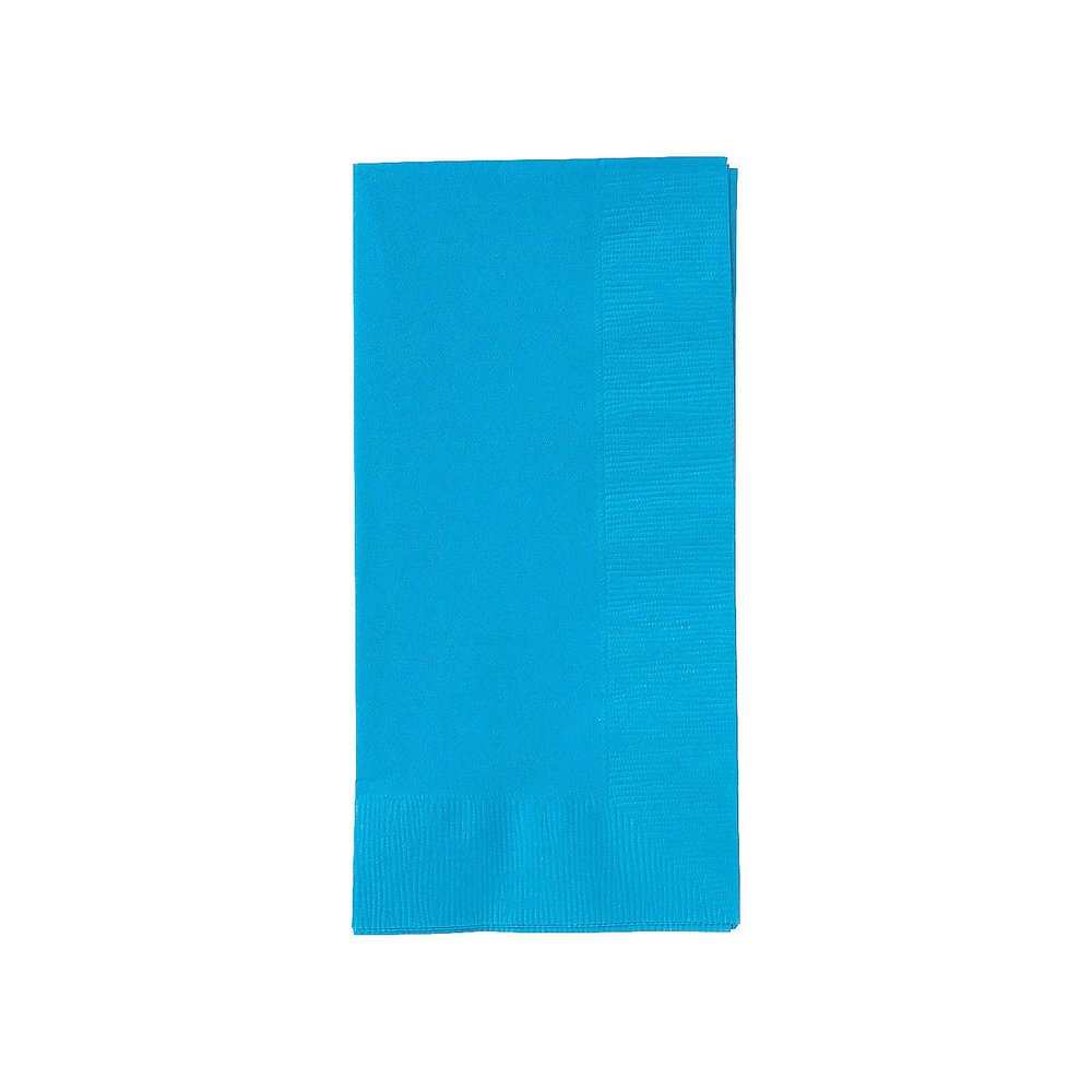Fun Express - Turquoise Dinner Napkin (50pc) - Party Supplies - Solid Tableware - Solid Napkins - 50 Pieces