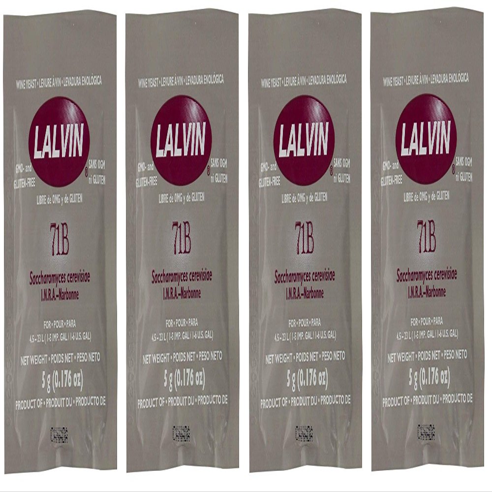 Lalvin Wine Yeast 71B Yeast, 10 Packs (Multi, 4-Pack)