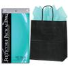 Flexicore Packaging | 8"x4.75"x10.25" Black Kraft Paper Gift Bags + Gift Tissue Paper (Aqua, 5 Bags) view 1