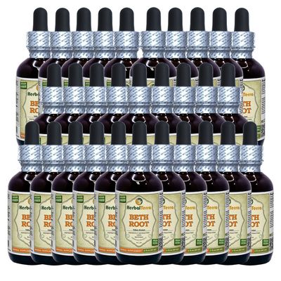 Beth Root (Trillium Erectum) Tincture, Dried Root Liquid Extract (Brand Name: HerbalTerra, Proudly Made in USA) 30x2 fl.oz (30x60 ml)