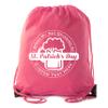 Custom St Patrick's Day Backpack Personalized Drawstring Bags, Reusable Gift bag - 10PK Pink CE2500Patty S6 view 1