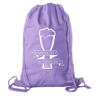 Custom St Patrick's Day Backpack Personalized Drawstring Bags, Reusable Gift bag - 10PK Purple CE2725Patty S3