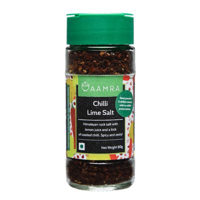 Chilli Lime Salt 60 Gm (2.11 OZ) (Roasted Red Chilli Flakes Lemon Juice )