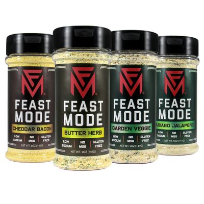 Full Body 4 Pack Blends - Feast Mode Flavors - Low Sodium, No MSG, Gluten Free, All Natural, Meal Prep Seasoning