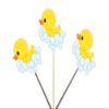 12 Count - BUBBLES Rubber Duck Cupcake Toppers, Duck Cupcake Toppers, Baby Shower Cupcake Toppers view 1