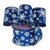 2 1/2" X 10 Yards Royal/White Snowflakes Ribbon Christmas view 1