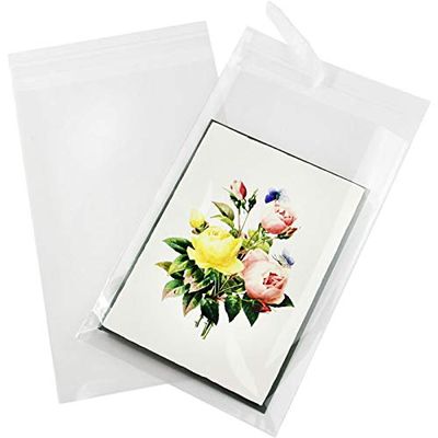 Cellophane Bags 7 3/16 x 7 1/16, Adhesive Seal 1.6 mil, 100 pack