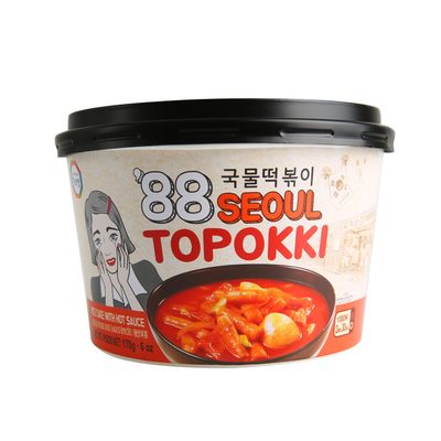 Surasang Korean Tteokbokki Cup - Korean Street Food, Classic Sweet & Spicy Sauce, Instant 2-Minute Microwave Meal, Traditional Tteokbokki Rice Cakes, 6 oz  Pack of 1