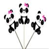 12 Count PANDA GIRL SITTING CUPCAKE TOPPERS, Panda Bear Cupcake Toppers, Panda Bear Cake Toppers, Panda Bear Decorations, Panda Bear Baby Shower Decorations view 1