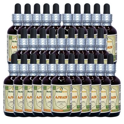 Ajwain (Trachyspermum ammi) Tincture, Organic Seeds Liquid Extract (Brand Name: HerbalTerra, Proudly Made in USA) 30x2 fl.oz (30x60 ml)