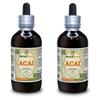 Acai (Euterpe oleracea) Tincture, Organic Berries Liquid Extract (Brand Name: HerbalTerra, Proudly Made in USA) 2x4 fl.oz (2x120 ml) view 1