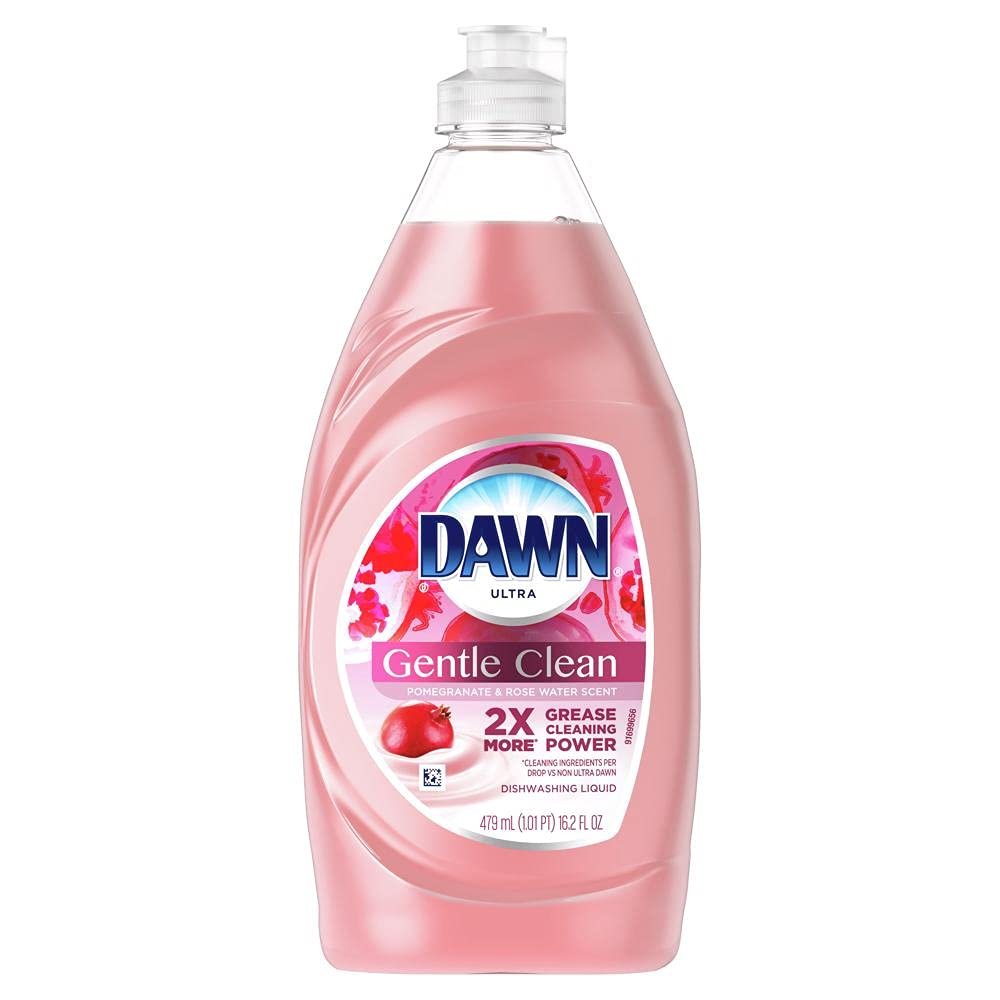 Dawn Ultra Gentle Clean 2x Grease Cleaning Power Dish washing Liquid, Pomegranate Rosewater Scent 16.2 oz