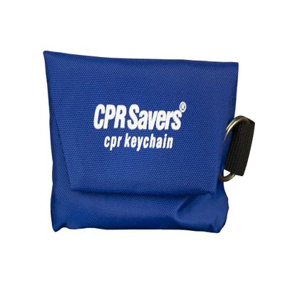 CPR Savers & First Aid Supply CPR Face Shield Mask Keychain Kit with Gloves for CPR Training and Rescue (20, Blue)