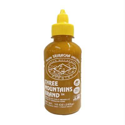Original Three Mountain Sriracha Hot Chili Sauce Most Spicy flavor Bottle - 10 oz (Yellow Spice)