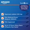 Amazon Basic Care Back and Muscle Pain, 220 mg Naproxen Sodium Tablets, 12-Hour Pain Relief, Headache, Arthritis, Menstrual Cramps, Fever Reducer, 90 Count view 3