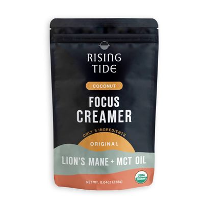 Rising Tide Organic Mushroom Superfood Creamer  Coconut Milk Powder, Lions Mane Mushrooms, MCT Oil - Non Dairy Cream Alternative for Coffee - Plant Based and Keto Friendly (38 Servings)