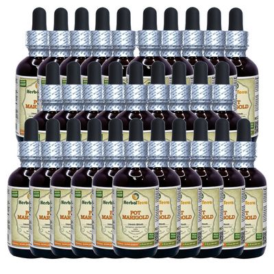 Pot Marigold (Calendula Officinalis) Tincture, Organic Dried Flowers Liquid Extract (Brand Name: HerbalTerra, Proudly Made in USA) 30x2 fl.oz (30x60 ml)
