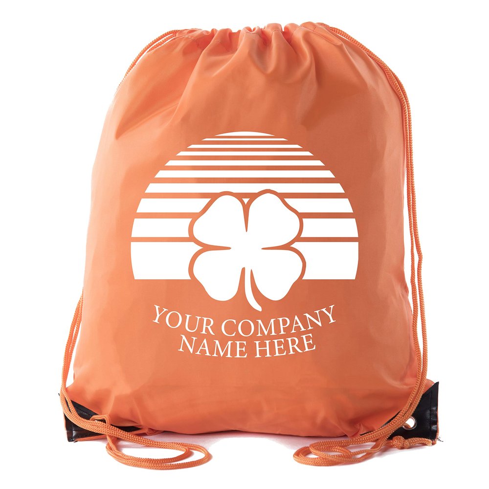 Custom St Patrick's Day Backpack Personalized Drawstring Bags, Reusable Gift bag - 10PK Orange CE2500Patty S2